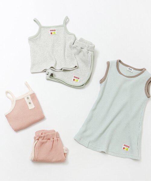 BREEZE（ブリーズ）の「ワッフルキャミ_セットアップ可（キャミソール・キッズ・サックスブルー/アイボリー/ピンク・80/110/100/90/140/130/120）」の8枚目の写真
