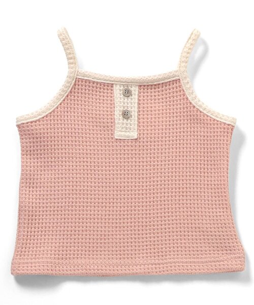 BREEZE（ブリーズ）の「ワッフルキャミ_セットアップ可（キャミソール・キッズ・サックスブルー/アイボリー/ピンク・80/110/100/90/140/130/120）」の9枚目の写真