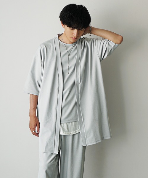 MinoriTY(マイノリティ)の「【MinoriTY】マイクロプリーツ3ピースセットアップ メンズ セットアップ 夏服 ユニセックス 半袖(セットアップ・メンズ・ブラック/ライトグレー/ブルー・L/M/S)」の10枚目の写真