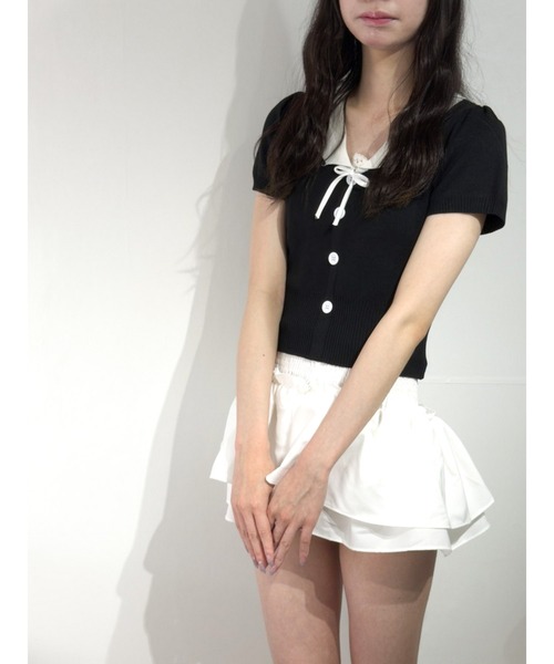 marcydorn（マーシードルン）の「セーラーカラー風リブトップス レディース（ニット/セーター・レディース・ホワイト/ブラック・ONE SIZE）」の14枚目の写真