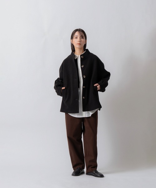 Kelen(ケレン)の「「KELEN / ケレン」モックネックAラインミドルジャケット(その他アウター・レディース・ブラック/ライトグレー/ブラウン・S/M)」の12枚目の写真