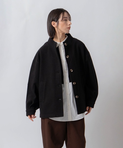 Kelen(ケレン)の「「KELEN / ケレン」モックネックAラインミドルジャケット(その他アウター・レディース・ブラック/ライトグレー/ブラウン・S/M)」の13枚目の写真