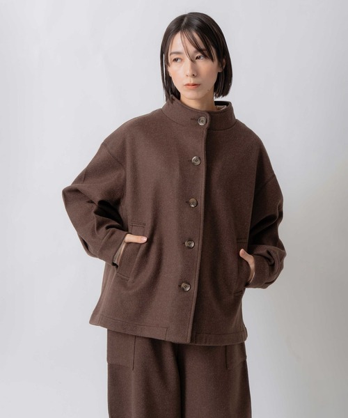 Kelen(ケレン)の「「KELEN / ケレン」モックネックAラインミドルジャケット(その他アウター・レディース・ブラック/ライトグレー/ブラウン・S/M)」の19枚目の写真