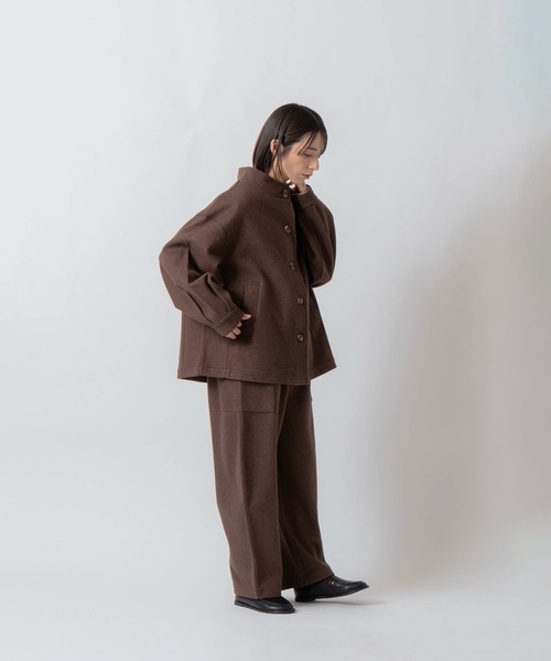 Kelen(ケレン)の「「KELEN / ケレン」モックネックAラインミドルジャケット(その他アウター・レディース・ブラック/ライトグレー/ブラウン・S/M)」の20枚目の写真