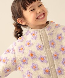 ジャカード ボア ブルゾン 2026FW（90～140cm）人気 プチプラ 花柄 ハート柄 冬アウター 通園 通学