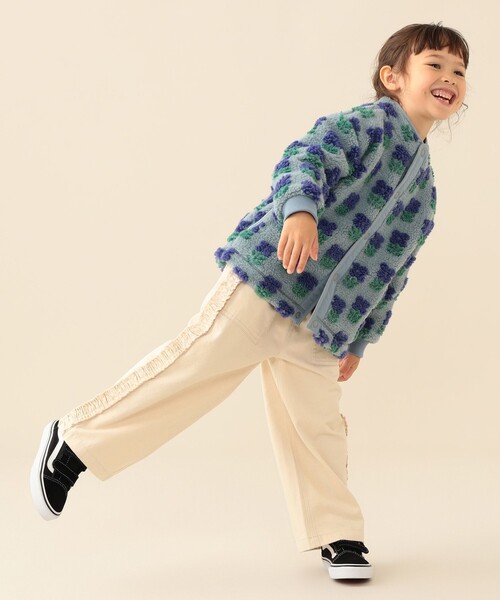 BEAMS mini(ビームスミニ)の「ジャカード ボア ブルゾン 2026FW(90~140cm)人気 プチプラ 花柄 ハート柄 冬アウター 通園 通学(ブルゾン・キッズ・サックスブルー/ネイビー/ホワイト系その他5・90/100/110/120/130/140)」の10枚目の写真