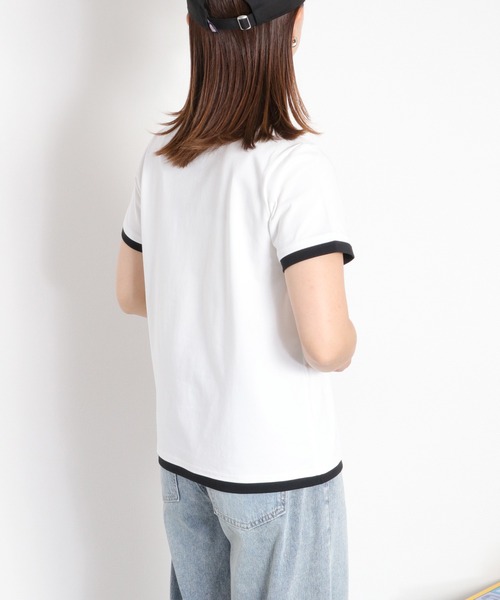 cepo(セポ)の「〈接触冷感 ICE TEE〉配色コンパクトTee(Tシャツ/カットソー・レディース・オフホワイト/ブラウン/ブラック・M)」の19枚目の写真