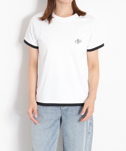 cepo(セポ)の「〈接触冷感 ICE TEE〉配色コンパクトTee(Tシャツ/カットソー・レディース・オフホワイト/ブラウン/ブラック・M)」の20枚目の写真