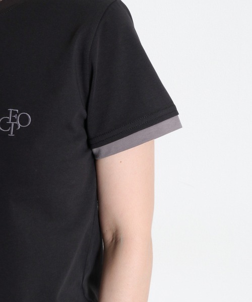 cepo(セポ)の「〈接触冷感 ICE TEE〉配色コンパクトTee(Tシャツ/カットソー・レディース・オフホワイト/ブラウン/ブラック・M)」の9枚目の写真