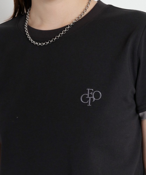 cepo(セポ)の「〈接触冷感 ICE TEE〉配色コンパクトTee(Tシャツ/カットソー・レディース・オフホワイト/ブラウン/ブラック・M)」の8枚目の写真