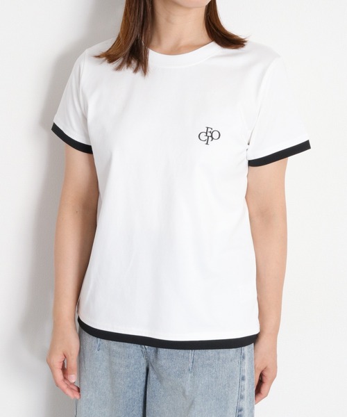cepo(セポ)の「〈接触冷感 ICE TEE〉配色コンパクトTee(Tシャツ/カットソー・レディース・オフホワイト/ブラウン/ブラック・M)」の16枚目の写真