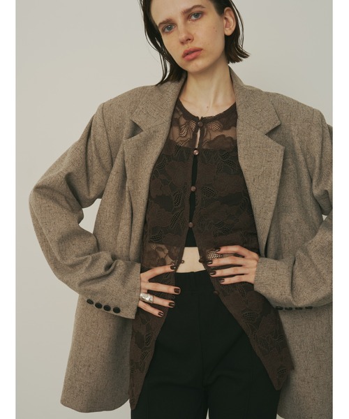 AIC.（エーアイシー）の「ビンテージフラワーレースカーディガン（カーディガン/ボレロ・レディース・ブラック/キナリ/ブラウン・FREE）」の3枚目の写真