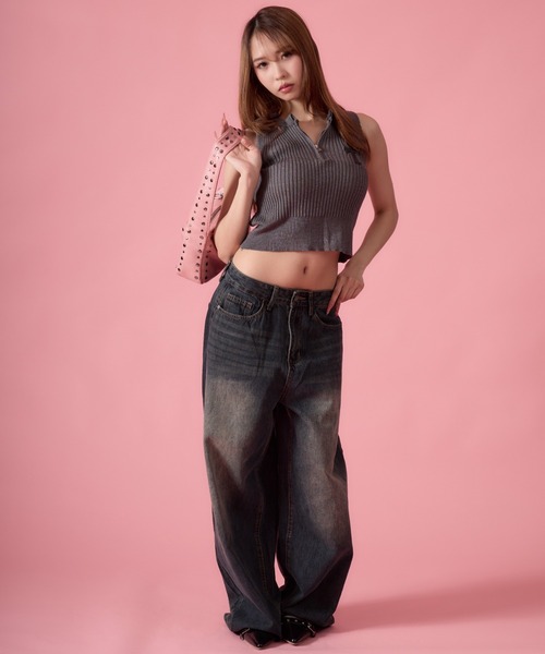 mindseeker girls(マインドシーカーガールズ)の「Cross Summer Knit Vest / クロスサマーニットベスト(ベスト・レディース・グレー/ブラック・FREE)」の22枚目の写真