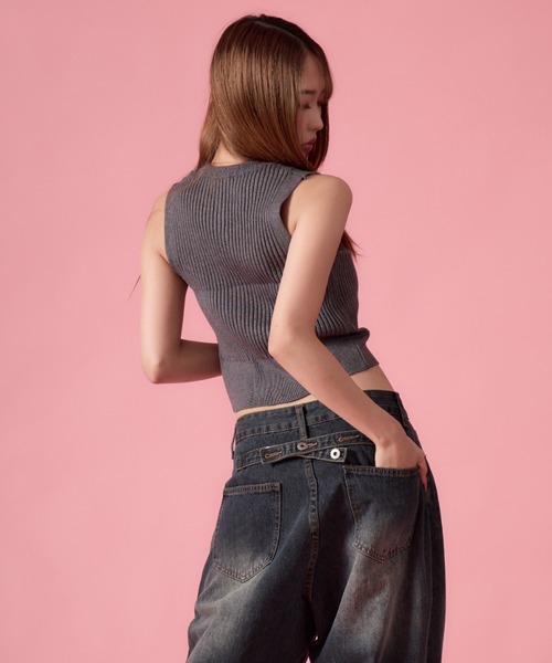 mindseeker girls(マインドシーカーガールズ)の「Cross Summer Knit Vest / クロスサマーニットベスト(ベスト・レディース・グレー/ブラック・FREE)」の20枚目の写真