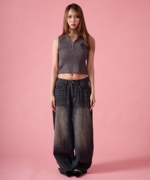 mindseeker girls(マインドシーカーガールズ)の「Cross Summer Knit Vest / クロスサマーニットベスト(ベスト・レディース・グレー/ブラック・FREE)」の21枚目の写真