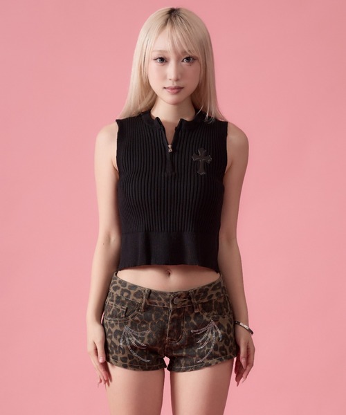 mindseeker girls(マインドシーカーガールズ)の「Cross Summer Knit Vest / クロスサマーニットベスト(ベスト・レディース・グレー/ブラック・FREE)」の12枚目の写真