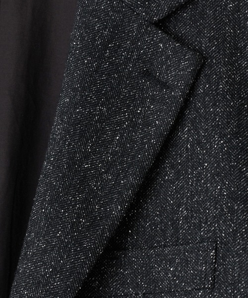 MEN'S BIGI(メンズビギ)の「【BASED ON MEN'S BIGI HERITAGE】シルクネップヘリンボーン リラックスジャケット(テーラードジャケット・メンズ・ブラック・02/03/04/01)」の12枚目の写真