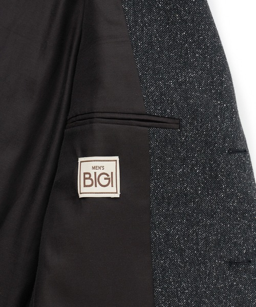 MEN'S BIGI(メンズビギ)の「【BASED ON MEN'S BIGI HERITAGE】シルクネップヘリンボーン リラックスジャケット(テーラードジャケット・メンズ・ブラック・02/03/04/01)」の16枚目の写真