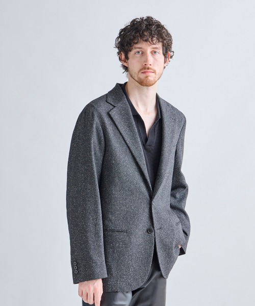 MEN'S BIGI(メンズビギ)の「【BASED ON MEN'S BIGI HERITAGE】シルクネップヘリンボーン リラックスジャケット(テーラードジャケット・メンズ・ブラック・02/03/04/01)」の7枚目の写真