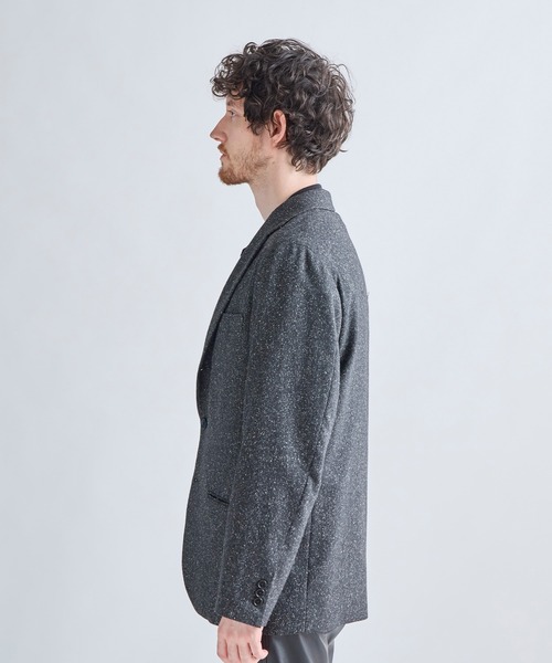 MEN'S BIGI(メンズビギ)の「【BASED ON MEN'S BIGI HERITAGE】シルクネップヘリンボーン リラックスジャケット(テーラードジャケット・メンズ・ブラック・02/03/04/01)」の5枚目の写真