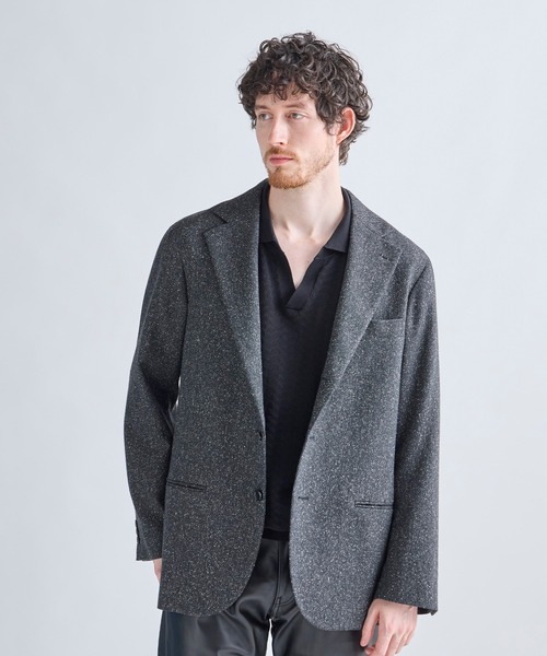 MEN'S BIGI(メンズビギ)の「【BASED ON MEN'S BIGI HERITAGE】シルクネップヘリンボーン リラックスジャケット(テーラードジャケット・メンズ・ブラック・02/03/04/01)」の4枚目の写真