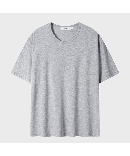 LEIRE（ルアール）の「ソフトUネックインナーティーシャツ (5色)（Tシャツ/カットソー・メンズ・ブラック/チャコール/オリーブ/ホワイト/グレー・MEDIUM/LARGE/X-LARGE）」の3枚目の写真