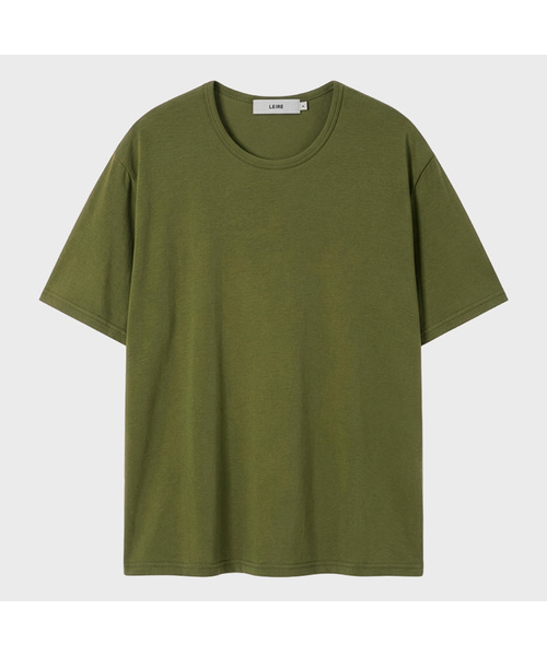 LEIRE（ルアール）の「ソフトUネックインナーティーシャツ (5色)（Tシャツ/カットソー・メンズ・ブラック/チャコール/オリーブ/ホワイト/グレー・MEDIUM/LARGE/X-LARGE）」の5枚目の写真