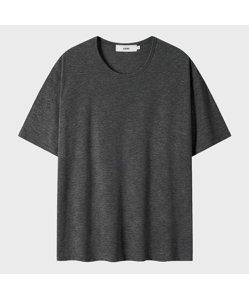 LEIRE（ルアール）の「ソフトUネックインナーティーシャツ (5色)（Tシャツ/カットソー・メンズ・ブラック/チャコール/オリーブ/ホワイト/グレー・MEDIUM/LARGE/X-LARGE）」の4枚目の写真