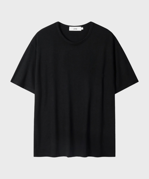 LEIRE（ルアール）の「ソフトUネックインナーティーシャツ (5色)（Tシャツ/カットソー・メンズ・ブラック/チャコール/オリーブ/ホワイト/グレー・MEDIUM/LARGE/X-LARGE）」の7枚目の写真
