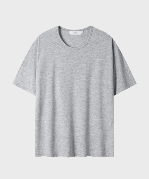 LEIRE（ルアール）の「ソフトUネックインナーティーシャツ (5色)（Tシャツ/カットソー・メンズ・ブラック/チャコール/オリーブ/ホワイト/グレー・MEDIUM/LARGE/X-LARGE）」の10枚目の写真