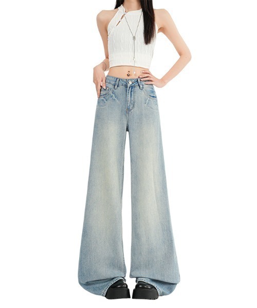 LUCPY(ラクピー)の「ハイウエストルーズワイドデニムパンツ(デニムパンツ・レディース・ブルー・X-LARGE/LARGE/MEDIUM/SMALL)」の4枚目の写真