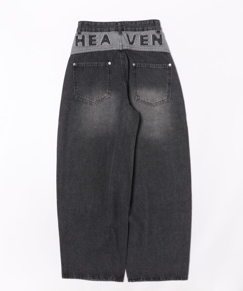 MEMECLE(メメクル)の「【 MEMECLE / メメクル 】HEAVENロゴ ジーンズ(デニムパンツ・レディース・ブラック・MEDIUM/LARGE/SMALL)」の2枚目の写真