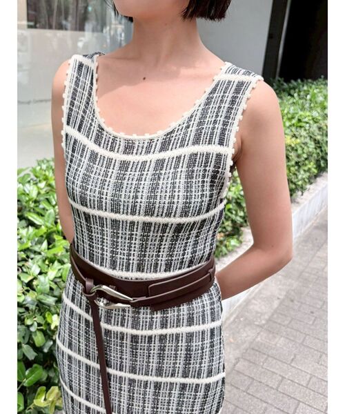 LAGUNAMOON(ラグナムーン)の「チェックIラインニットワンピース 【夏服】(ワンピース・レディース・ブラウン/ブラック・MEDIUM/SMALL)」の16枚目の写真