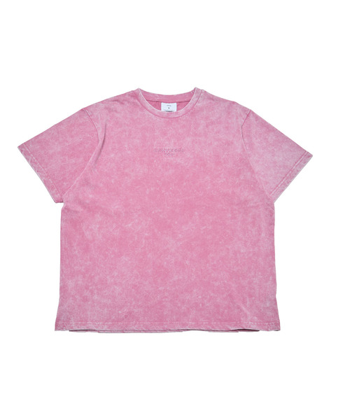CONVERSE TOKYO(コンバーストウキョウ)の「★PATCHWORK CHEMICAL WASH TEE(Tシャツ/カットソー・レディース・ピンク/ブラック・MEDIUM)」の2枚目の写真