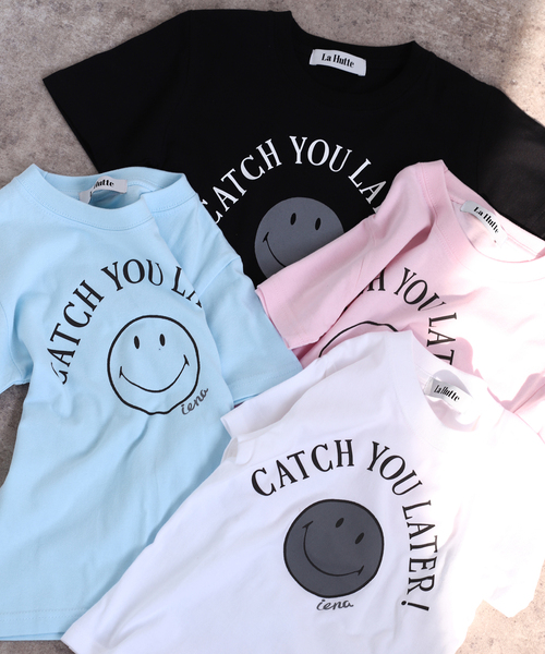 IENA ENFANT(イエナアンファン)の「【LA HUTTE/ラユット】smiley Tシャツ(100-130cm)(Tシャツ/カットソー・キッズ・ホワイト/スカイブルー/ブラック/ピンク・LARGE/MEDIUM/SMALL)」の5枚目の写真