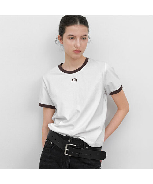 ATELIER NAIN(アトリエナイン)の「CONTRAST LINGER GRAPHIC T (T-7255)(Tシャツ/カットソー・レディース・ホワイト/ライトブルー/ヘザーグレー/ライトピンク・SMALL/MEDIUM)」の2枚目の写真