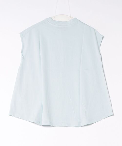 M y u(ミュー)の「美シルエットモックネックT(Tシャツ/カットソー・レディース・ホワイト/ブルー・MEDIUM/LARGE)」の6枚目の写真