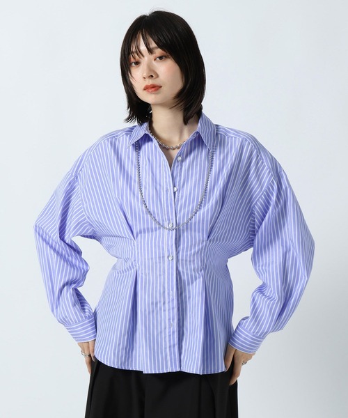 PAGEBOY(ページボーイ)の「ウエストタックベルトシャツ(シャツ/ブラウス・レディース・ブラック/オフホワイト/ブルー・FREE)」の22枚目の写真