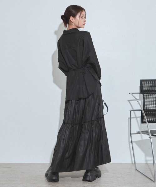 PAGEBOY(ページボーイ)の「ウエストタックベルトシャツ(シャツ/ブラウス・レディース・ブラック/オフホワイト/ブルー・FREE)」の19枚目の写真