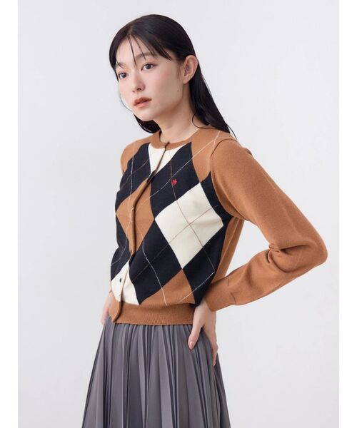 POLO BCS(ポロ ビーシーエス)の「【POLOBCS】アーガイルニットカーデ(カーディガン/ボレロ・レディース・キャメル/オフホワイト/ネイビー・MEDIUM)」の19枚目の写真