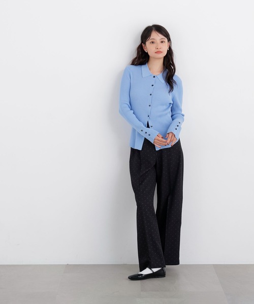 N.(N. Natural Beauty Basic)(エヌエヌナチュラルビューティーベーシック)の「ポロカラーリブニット(ニット/セーター・レディース・オフホワイト/ブルー/グリーン/チャコールグレー・フリ-)」の11枚目の写真