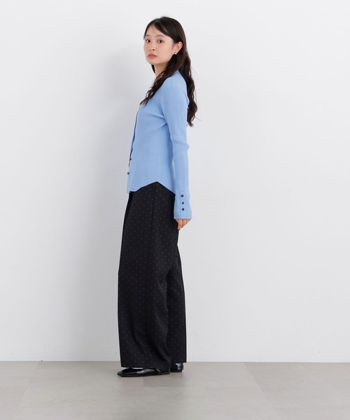 N.(N. Natural Beauty Basic)(エヌエヌナチュラルビューティーベーシック)の「ポロカラーリブニット(ニット/セーター・レディース・オフホワイト/ブルー/グリーン/チャコールグレー・フリ-)」の6枚目の写真