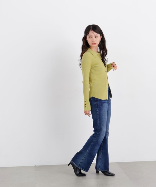 N.(N. Natural Beauty Basic)(エヌエヌナチュラルビューティーベーシック)の「ポロカラーリブニット(ニット/セーター・レディース・オフホワイト/ブルー/グリーン/チャコールグレー・フリ-)」の16枚目の写真