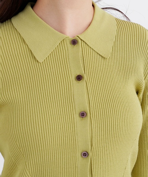 N.(N. Natural Beauty Basic)(エヌエヌナチュラルビューティーベーシック)の「ポロカラーリブニット(ニット/セーター・レディース・オフホワイト/ブルー/グリーン/チャコールグレー・フリ-)」の19枚目の写真