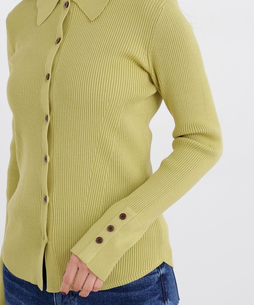 N.(N. Natural Beauty Basic)(エヌエヌナチュラルビューティーベーシック)の「ポロカラーリブニット(ニット/セーター・レディース・オフホワイト/ブルー/グリーン/チャコールグレー・フリ-)」の20枚目の写真