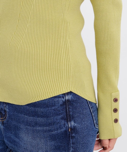 N.(N. Natural Beauty Basic)(エヌエヌナチュラルビューティーベーシック)の「ポロカラーリブニット(ニット/セーター・レディース・オフホワイト/ブルー/グリーン/チャコールグレー・フリ-)」の13枚目の写真