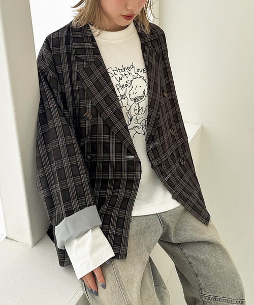 DOUBLE NAME(ダブルネーム)の「ぬいを縫いたい恐竜刺しゅうロンTEE(Tシャツ/カットソー・レディース・オフホワイト/レッド/ブラック系・FREE)」の17枚目の写真