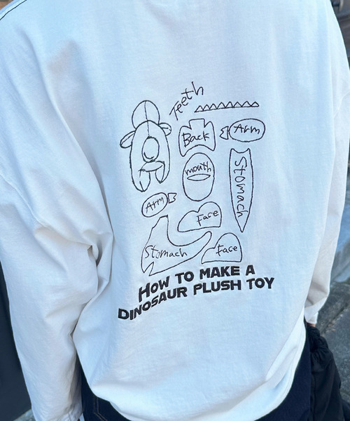 DOUBLE NAME(ダブルネーム)の「ぬいを縫いたい恐竜刺しゅうロンTEE(Tシャツ/カットソー・レディース・オフホワイト/レッド/ブラック系・FREE)」の19枚目の写真