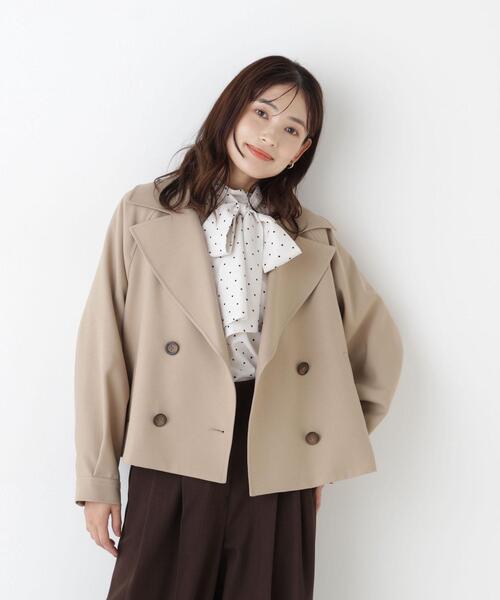 NATURAL BEAUTY BASIC(ナチュラルビューティーベーシック)の「<ちょうど、いい服>「おはよう」から「おつかれさま」まで。 毎日ハーフトレンチ(トレンチコート・レディース・ネイビー/ブラウン/ベージュ・SMALL/MEDIUM/LARGE)」の12枚目の写真