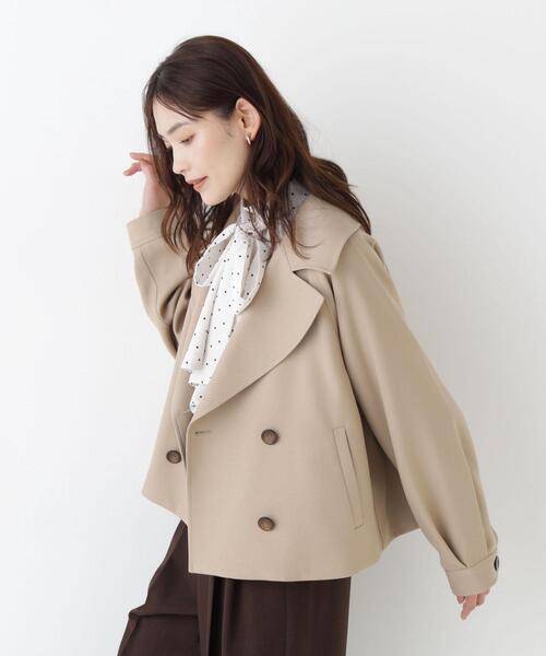 NATURAL BEAUTY BASIC(ナチュラルビューティーベーシック)の「<ちょうど、いい服>「おはよう」から「おつかれさま」まで。 毎日ハーフトレンチ(トレンチコート・レディース・ネイビー/ブラウン/ベージュ・SMALL/MEDIUM/LARGE)」の14枚目の写真